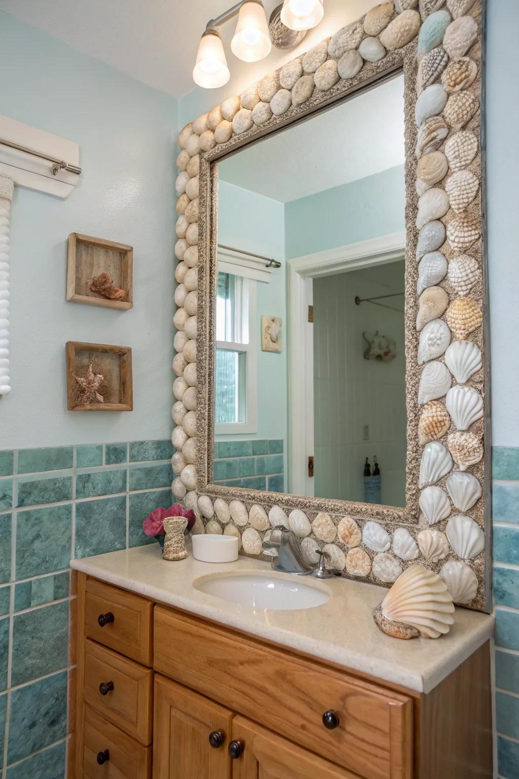 Seashell surrounds bring the serene beauty of the coast into your bathroom.