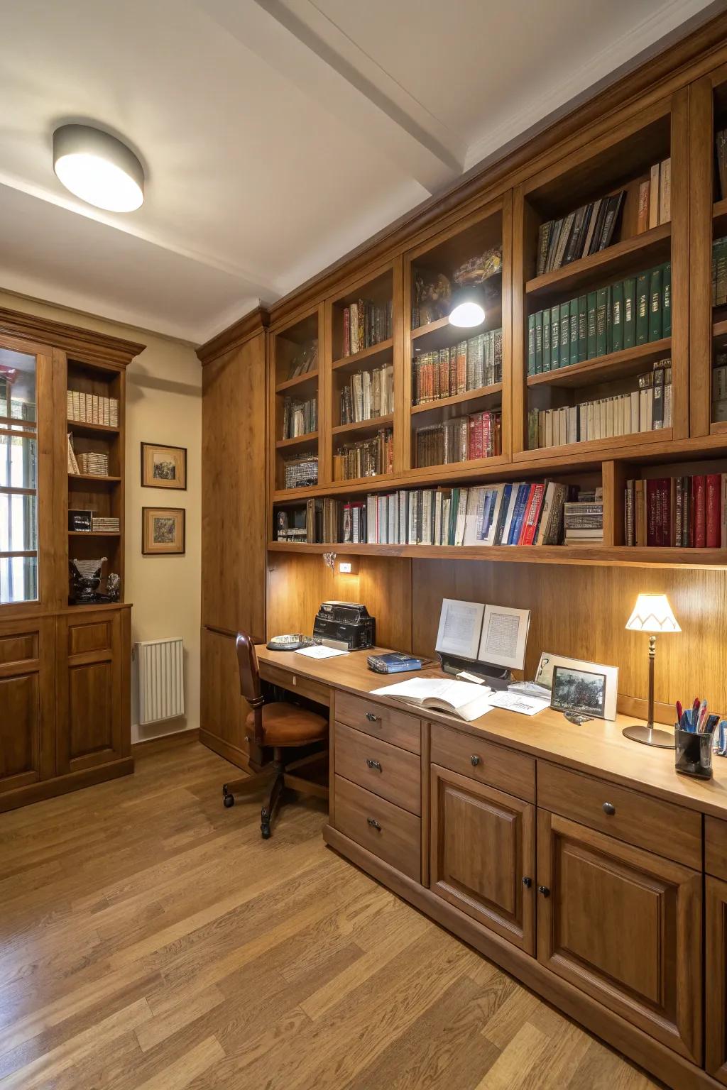 Warm up your office with wood.