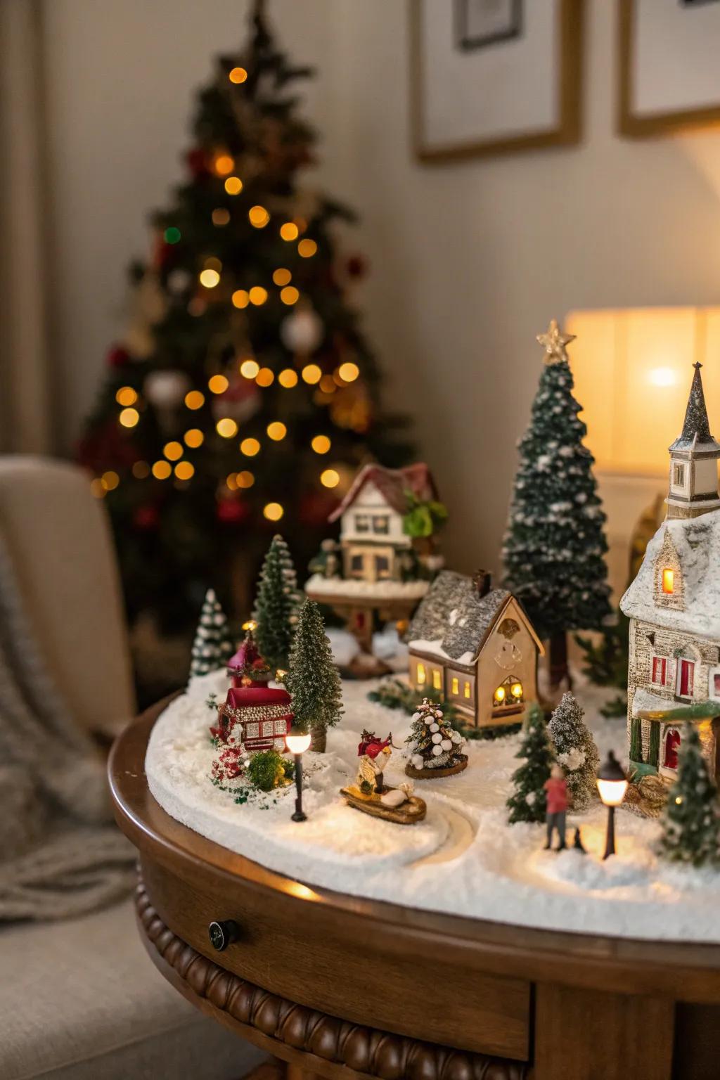 A tiny village exhibition injects a whimsical and startling element into your décor.