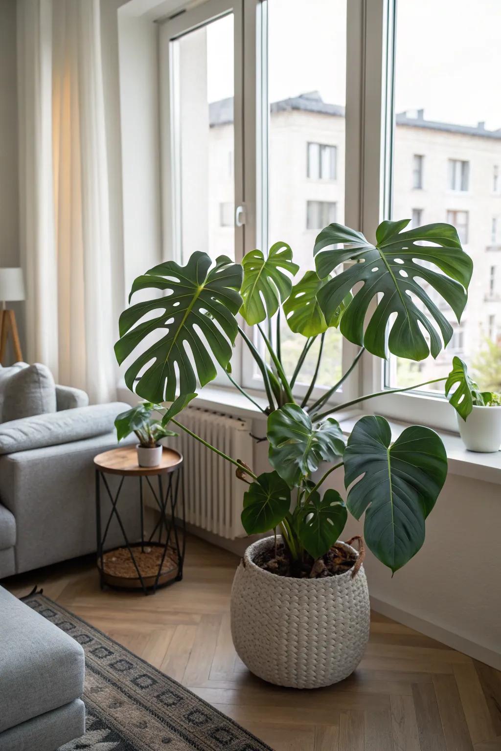 Allow the fenestrated flora to stand out in your space.