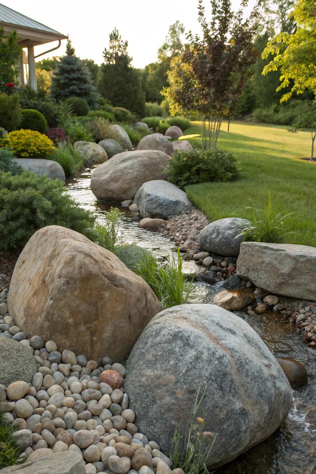 Add character to your space with decorative massive stones.
