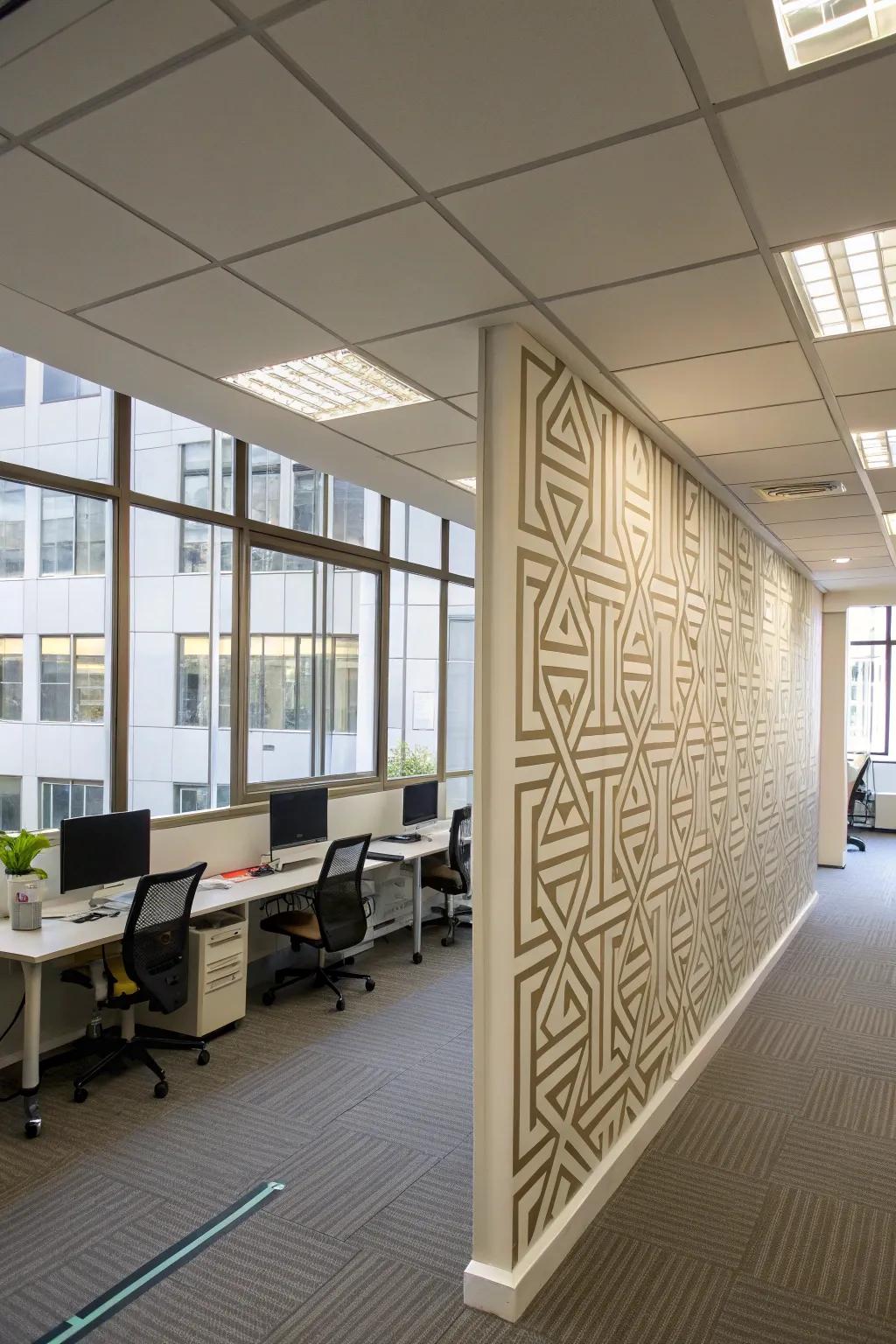 Interlocking quadrangles provide a polished aesthetic