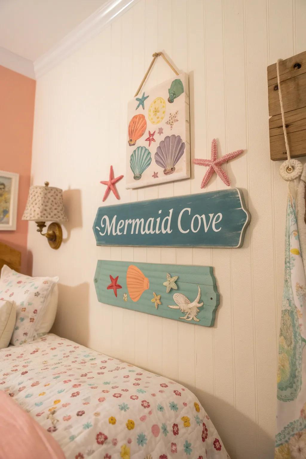 Personalized signs individualize the area.