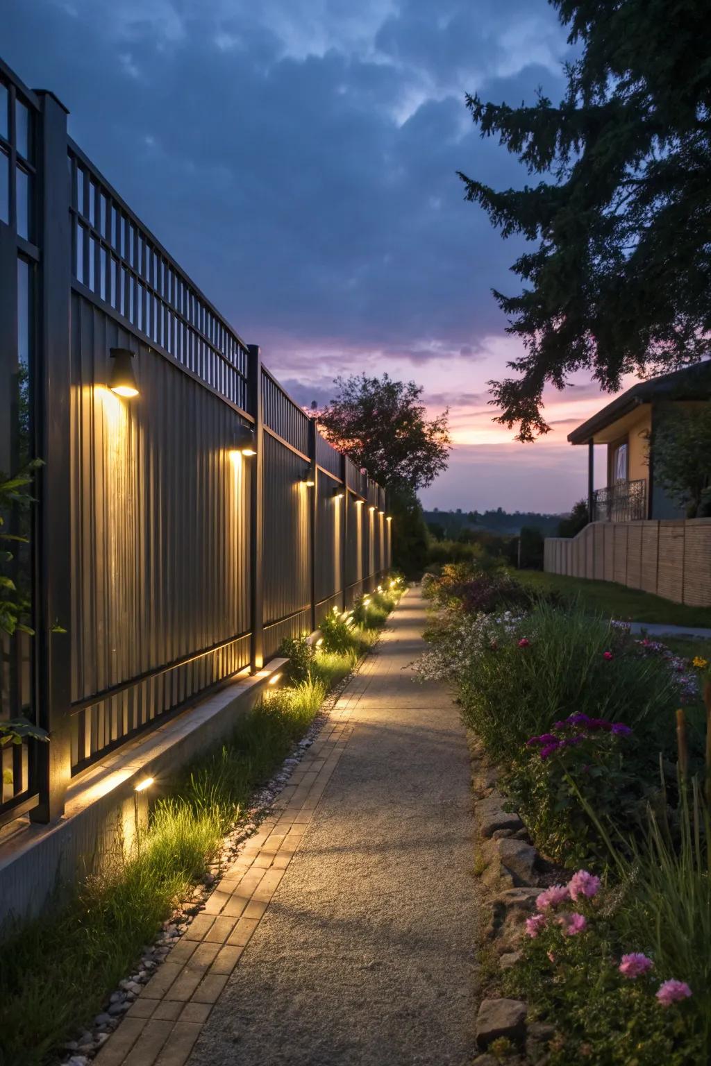Built-in illumination enhances evening ambiance