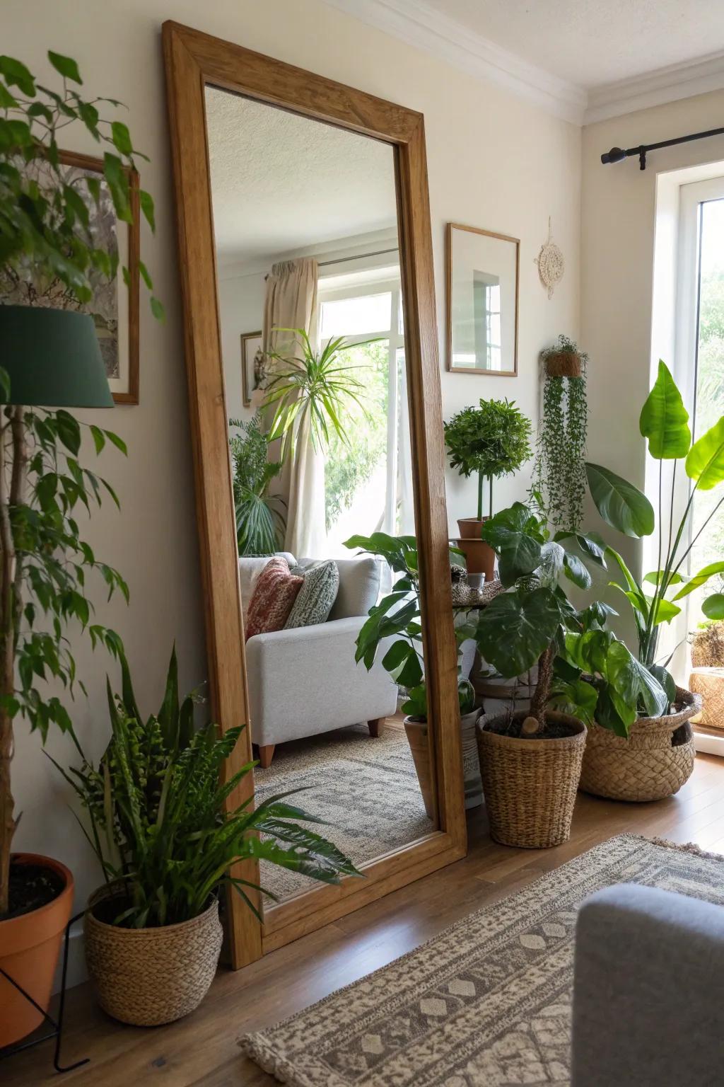 Garden mirrors bring in the beauty of nature.