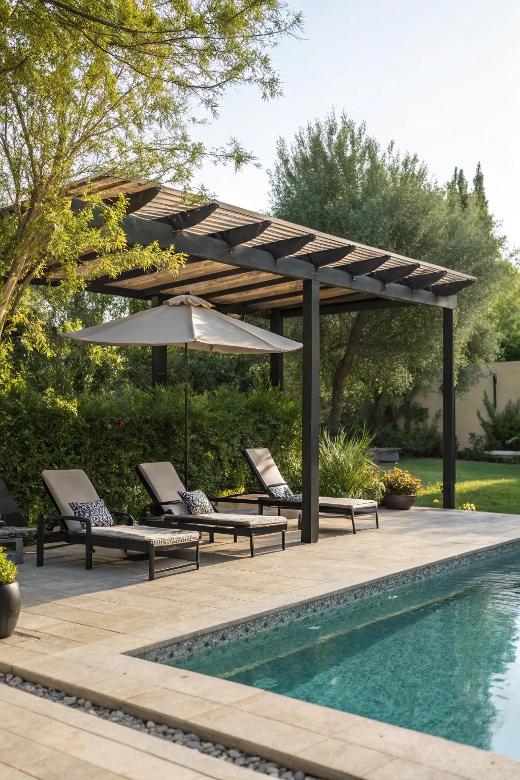 Protected areas extend your poolside enjoyment.