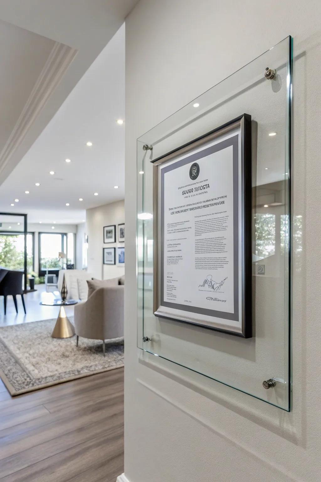 Go frameless for a contemporary and understated display that allows your diploma to shine.