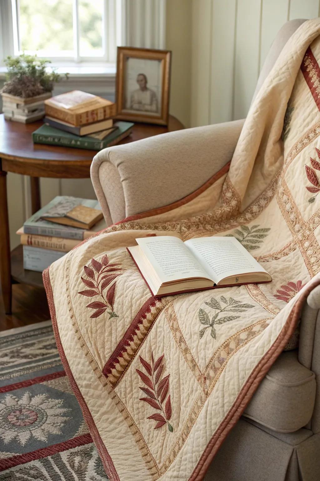 Textured coverlets invite touch and add depth to any decor.