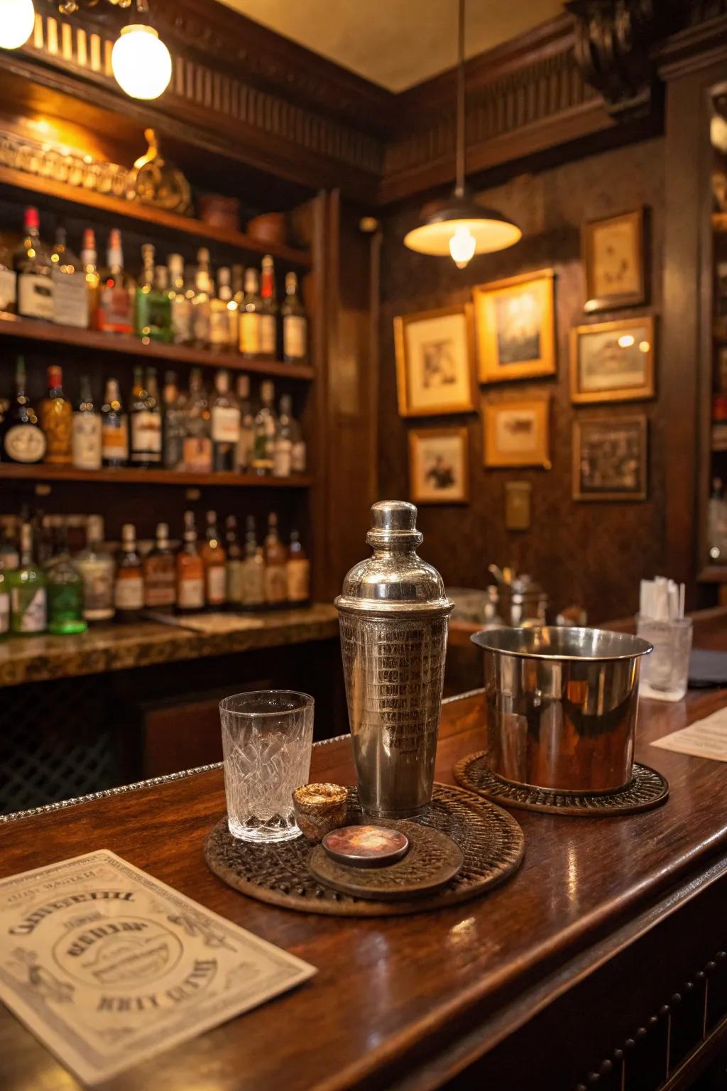Vintage accessories add character and charm to your spirits room.