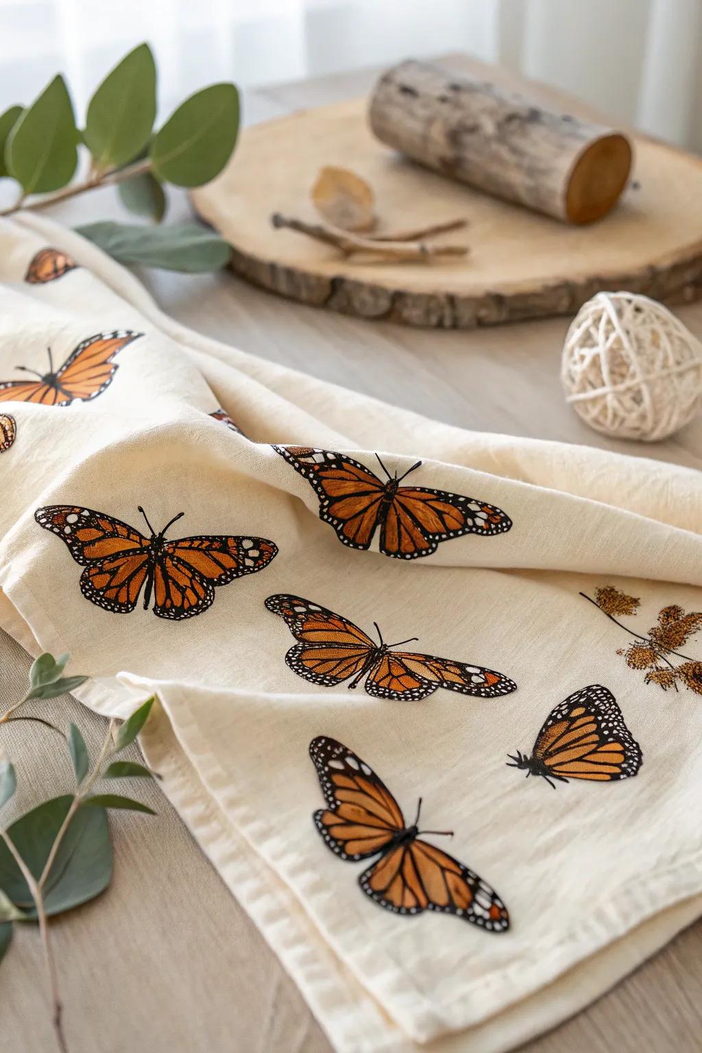 Nature's refinement captured in custom butterfly pattern material, faultless for injecting a dash of whimsy into your expanse.