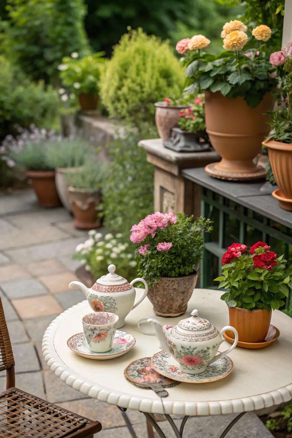 Botanical-inspired décor cultivates a tranquil and natural atmosphere for your tea.