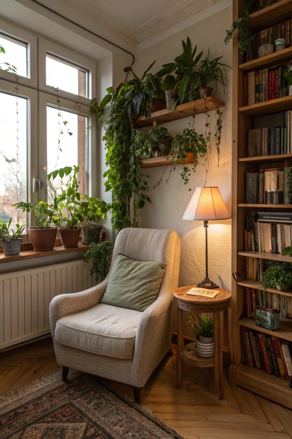 A serene reading space ideal for unwinding.