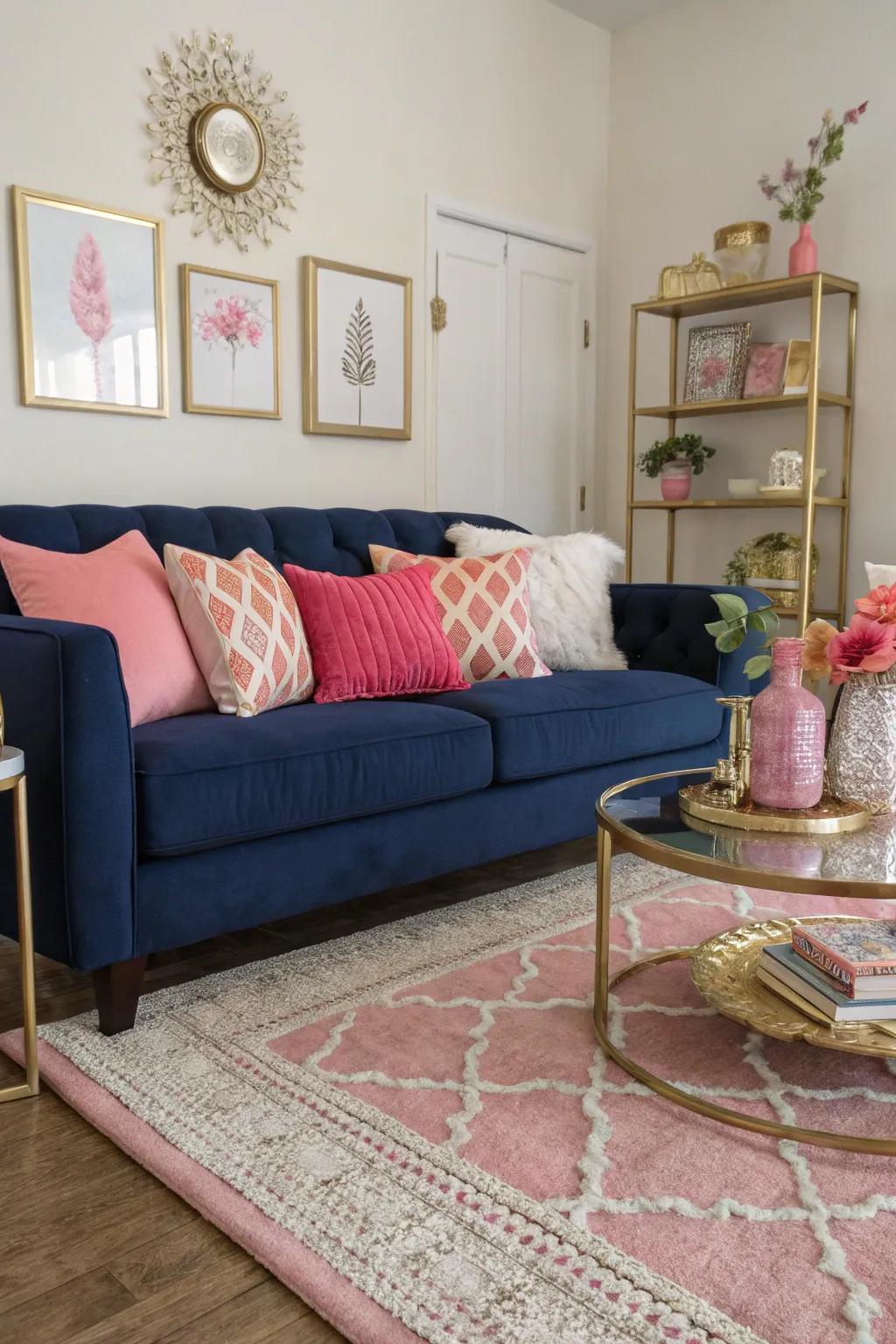 Sapphire furniture sets a strong foundation for rose details.