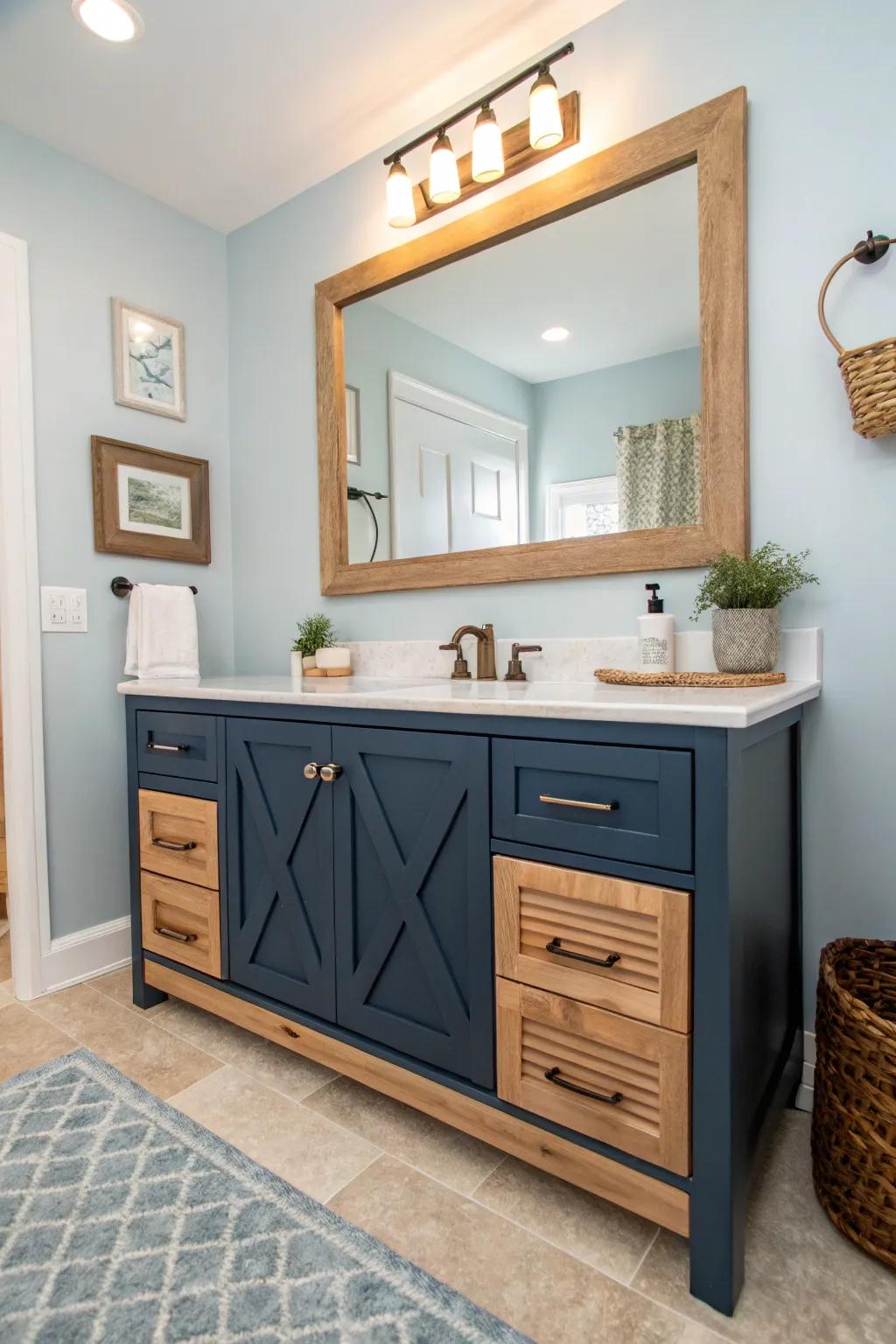 Natural components add coastal vibes.