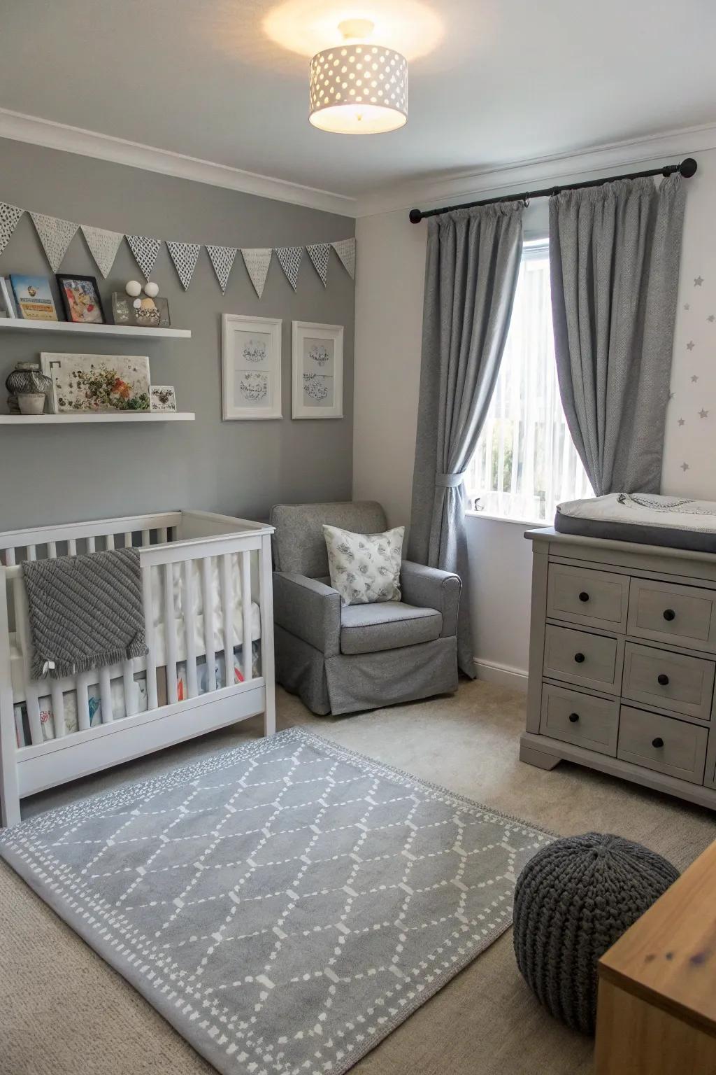 A nursery featuring a single-color magic touch.