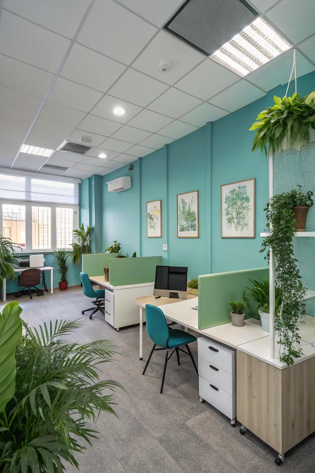 Calming colors enhance focus and create peace.