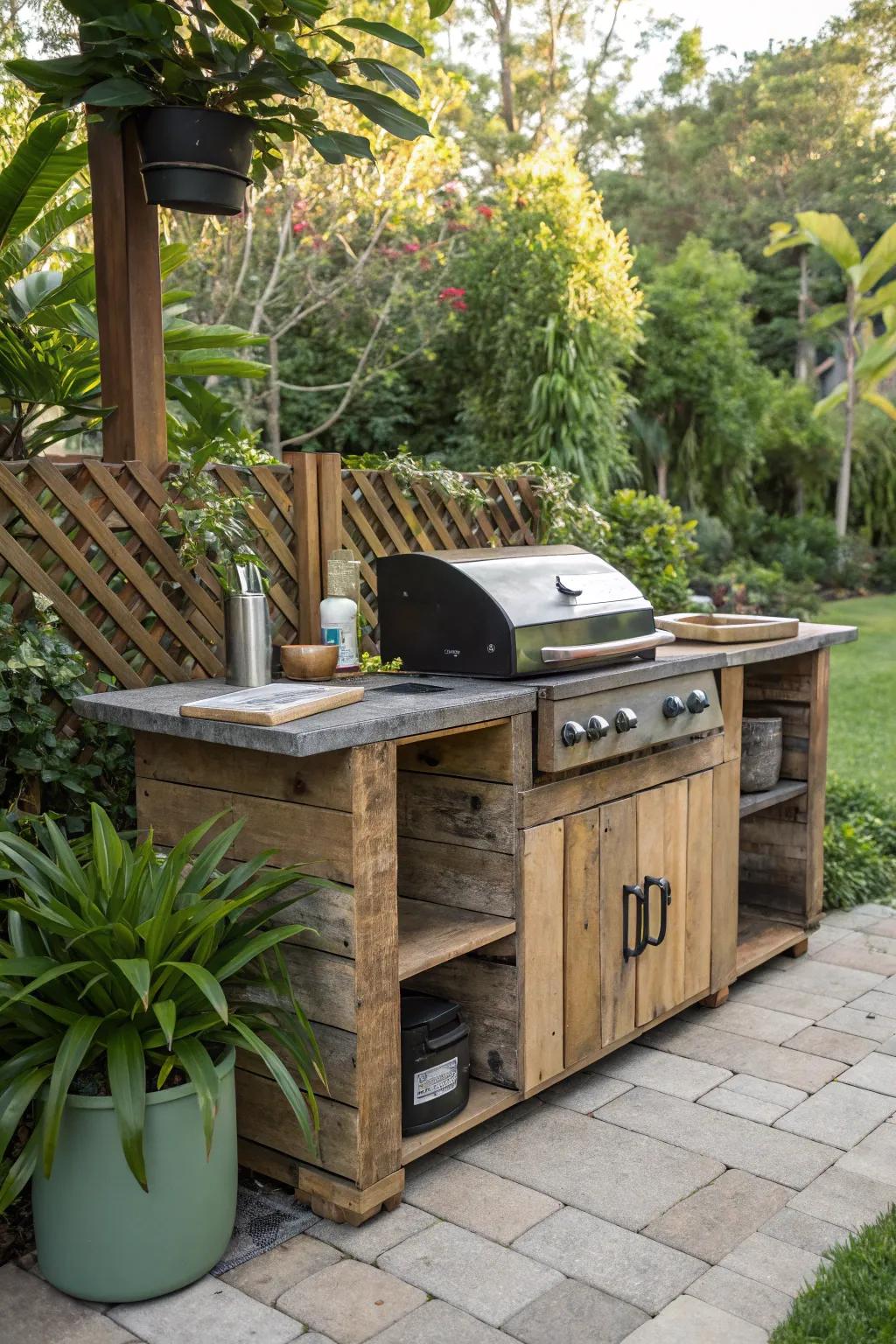 An eco-friendly grill station built with sustainability in mind.