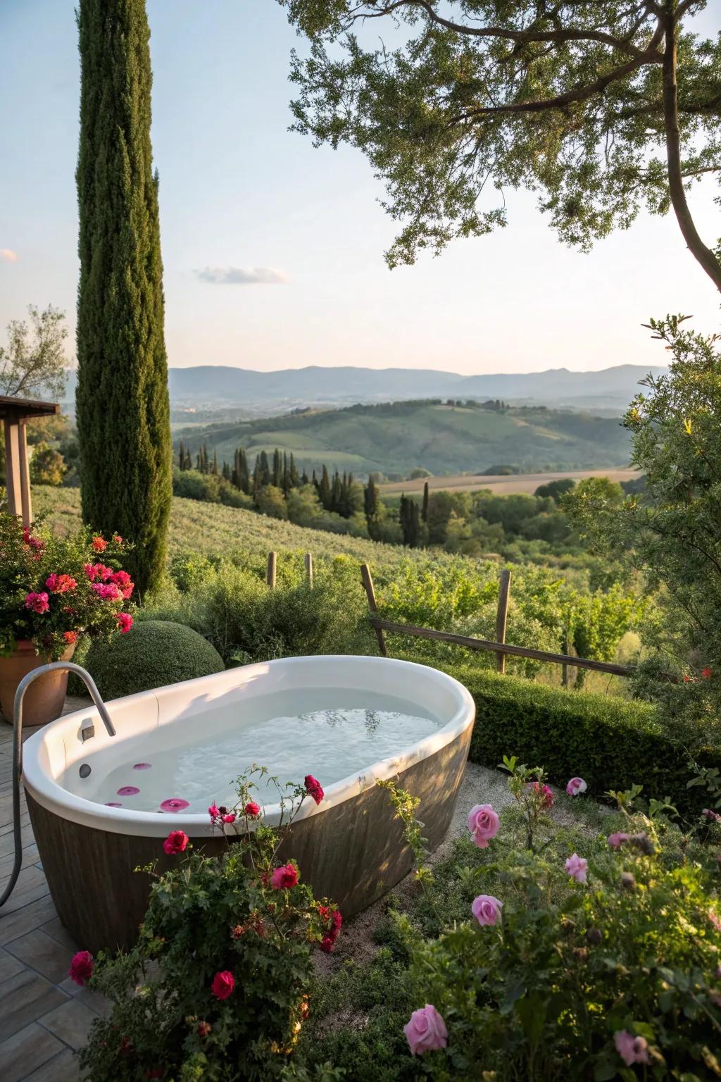 Enhance your experience through a raised tub, providing better views.