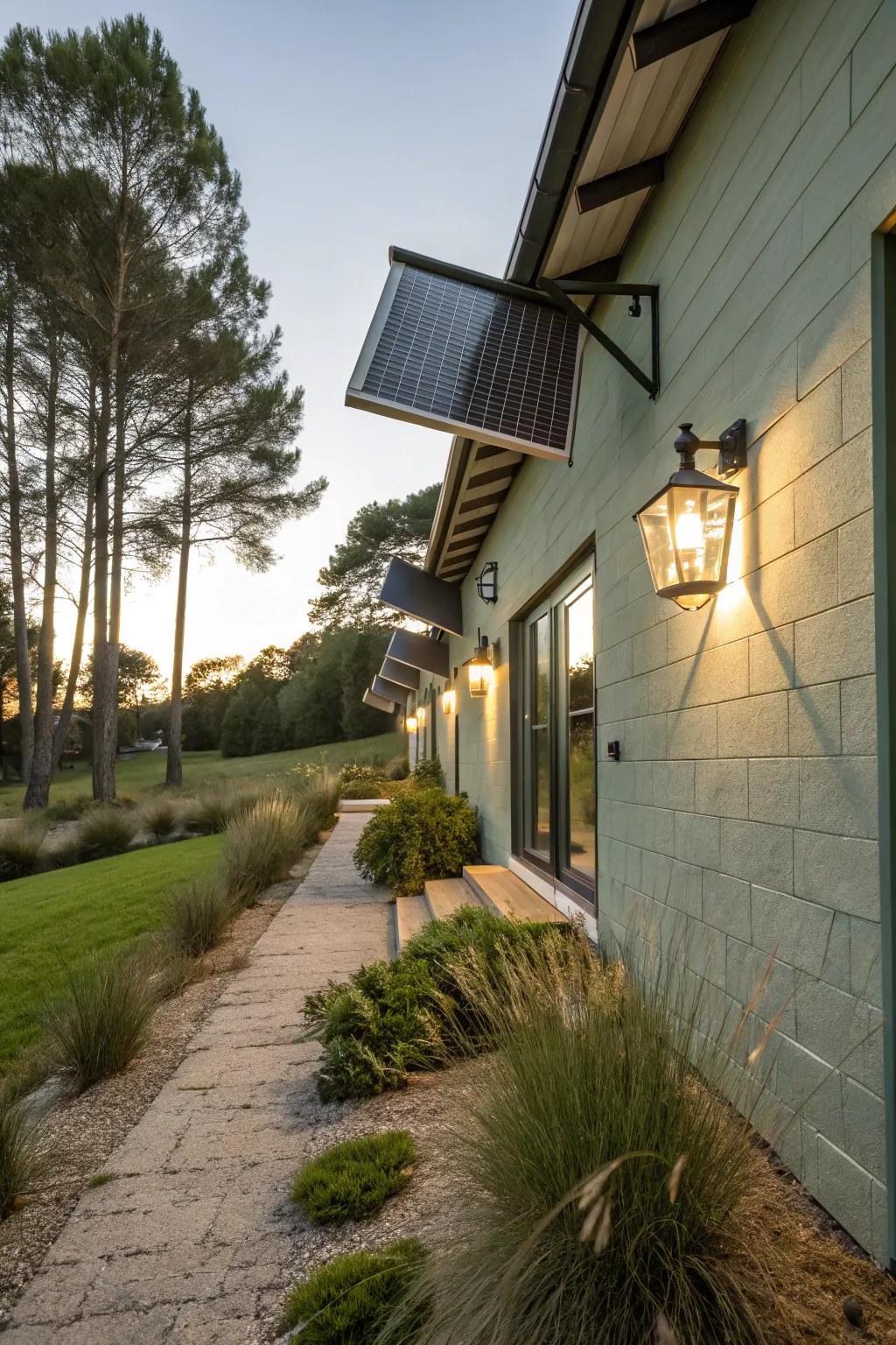 Eco-friendly solar lights introduce elegance and sustainability.