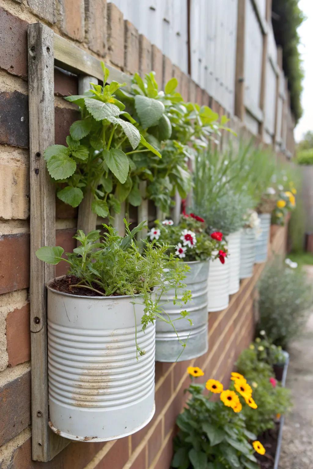 Be kind to the planet using repurposed container planters.