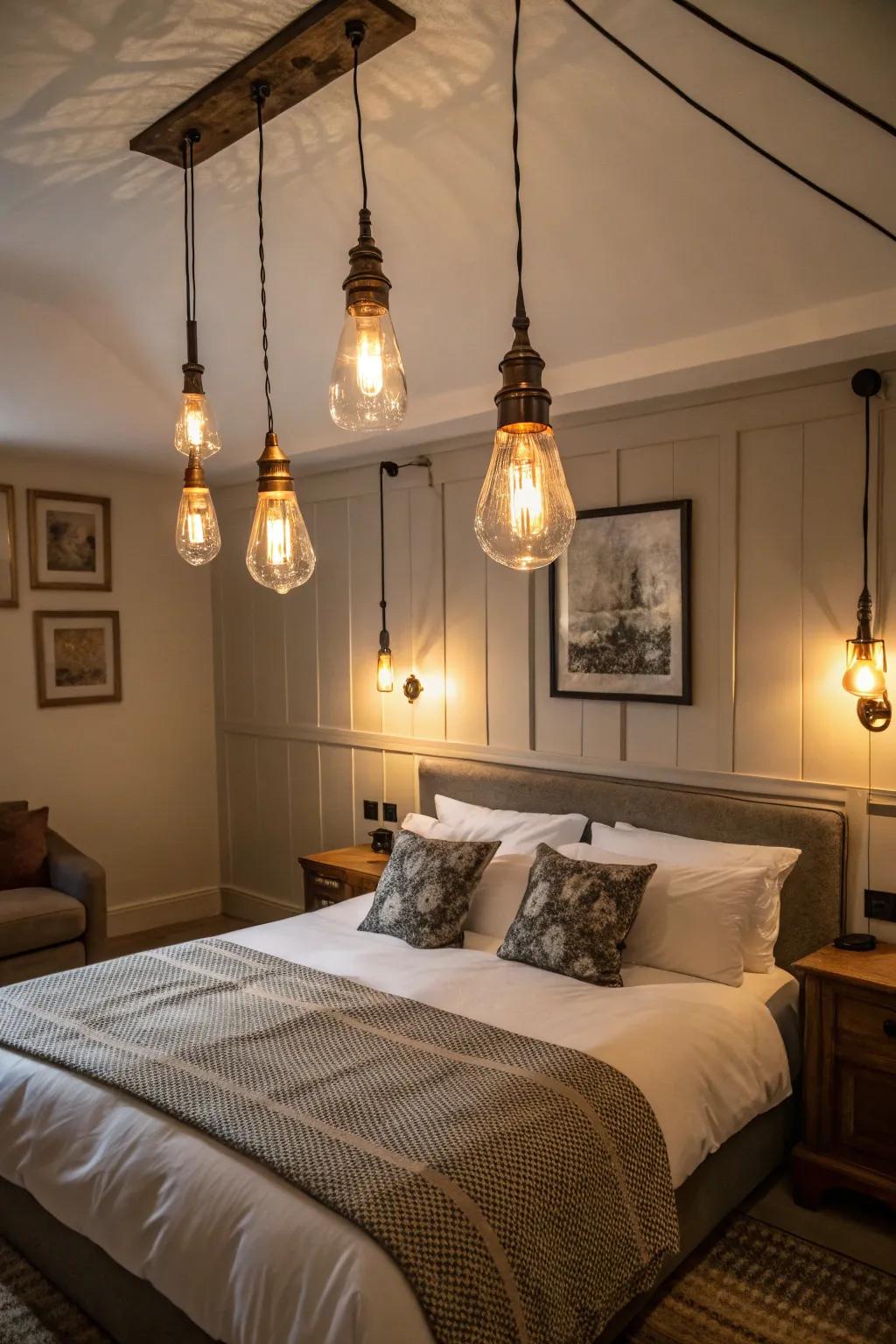 Vintage charm with Edison bulbs.