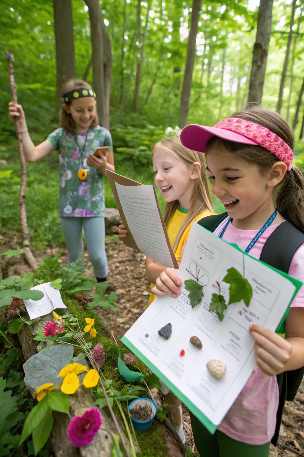 An outdoor discovery expedition encourages exploration and learning.