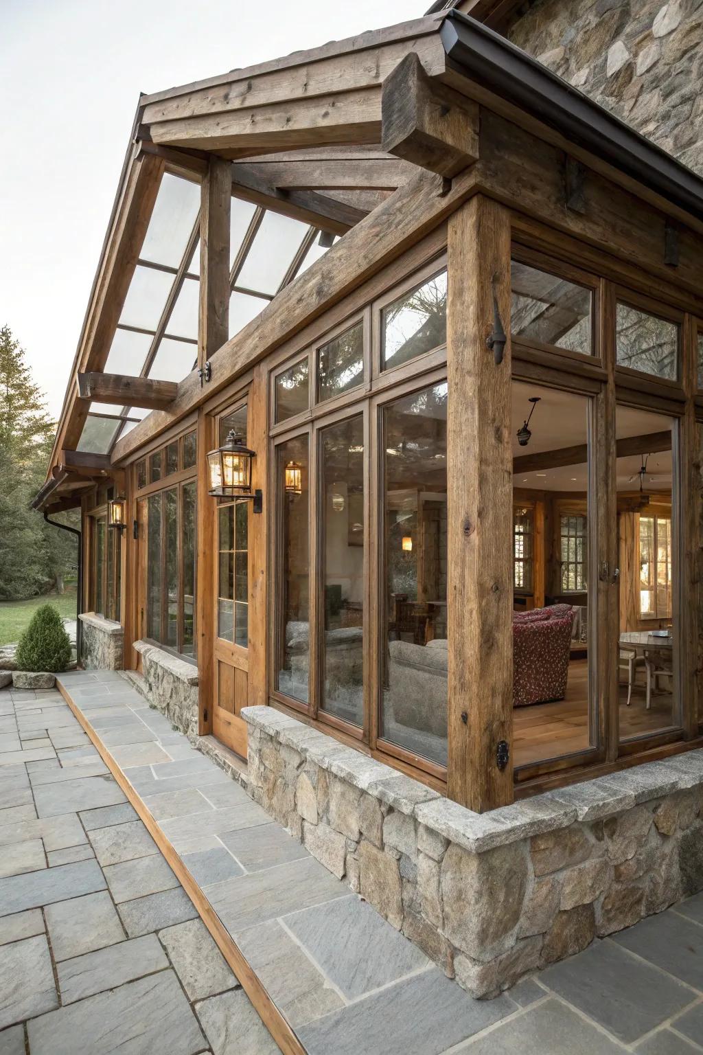 Accept country charm by adding natural materials in your structure.