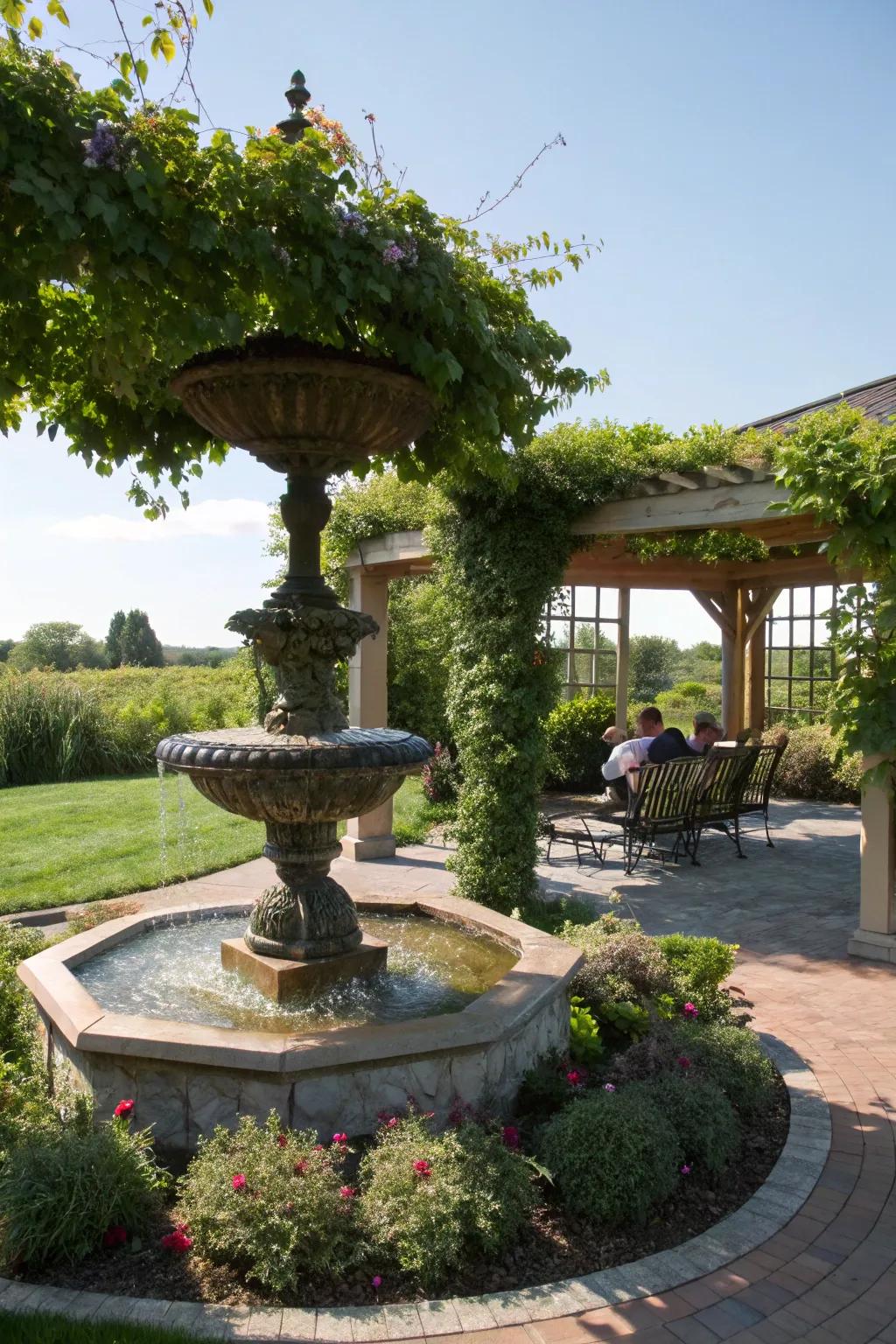 A water feature adds peace and a calming vibe.