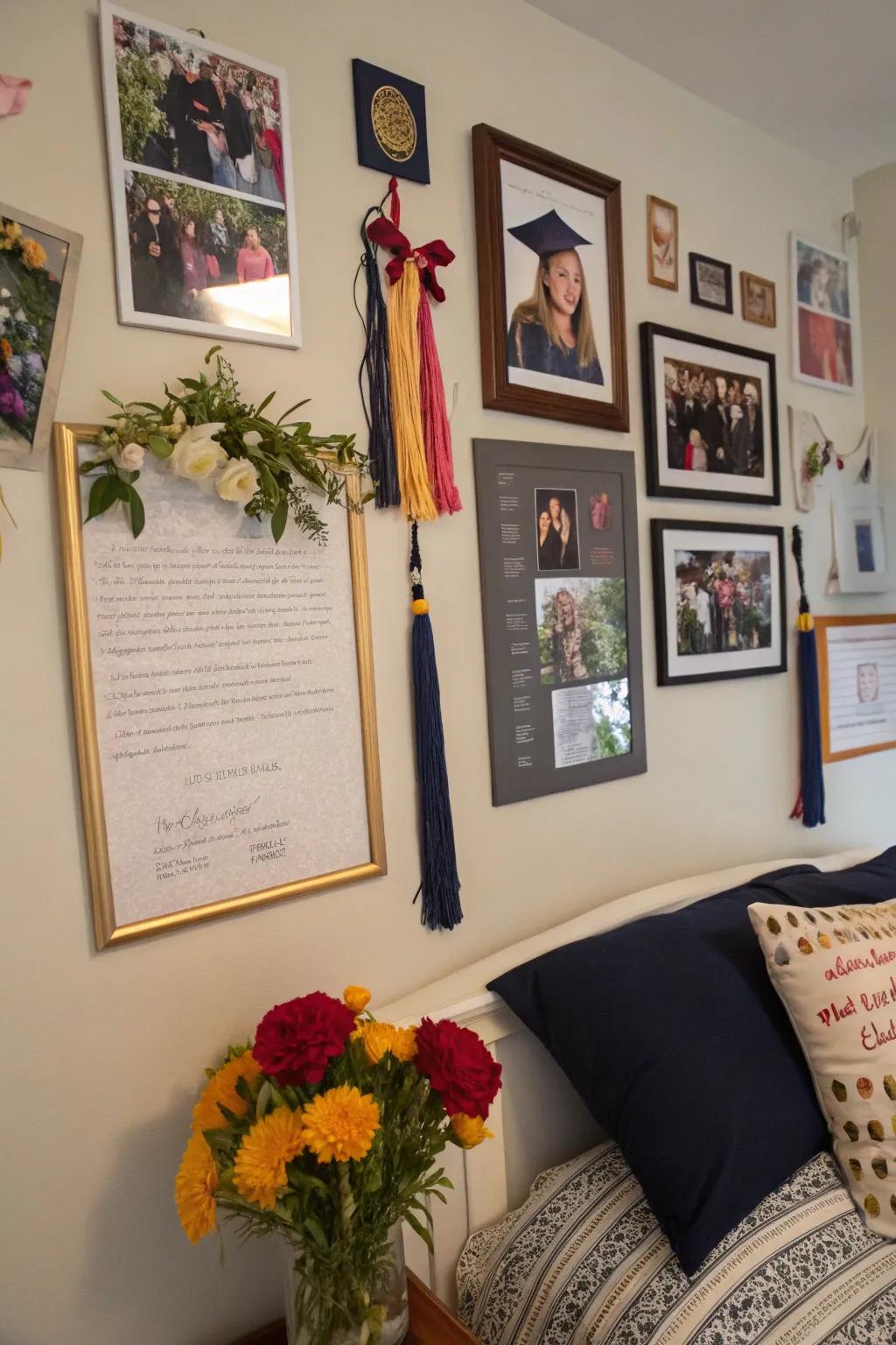 Honor achievements with a graduation photo collage.