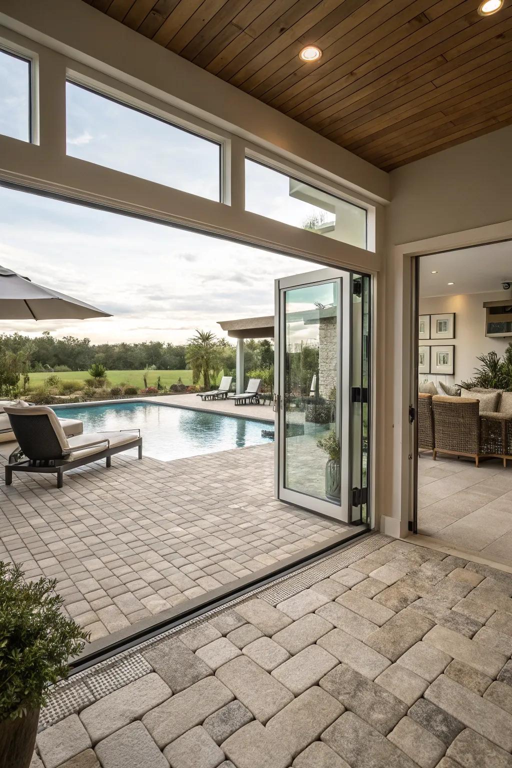 Matching decking creates a smooth transition from indoors to outdoors.
