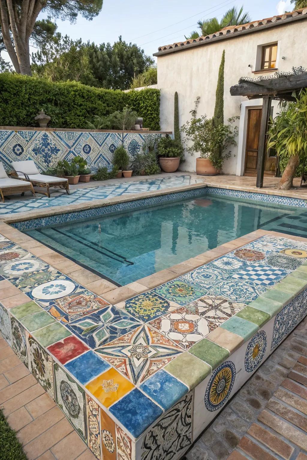An eclectic fusion of surface styles and colors yields a uniquely vibrant appearance.