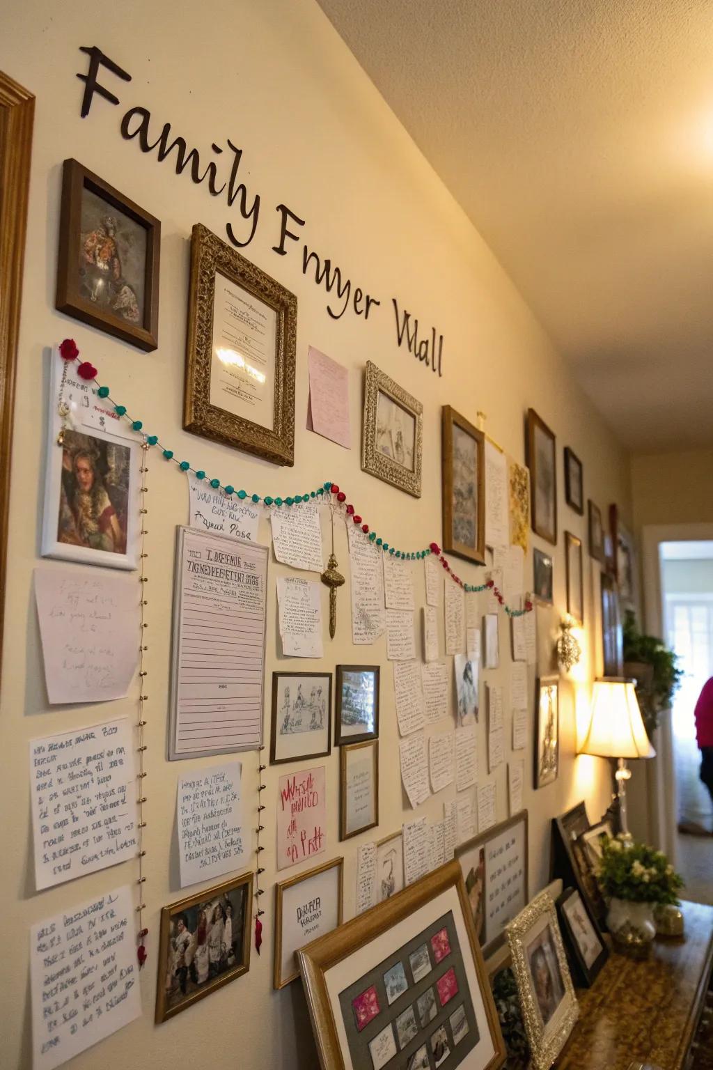 A household devotional display teeming with personal annotations and supplications.