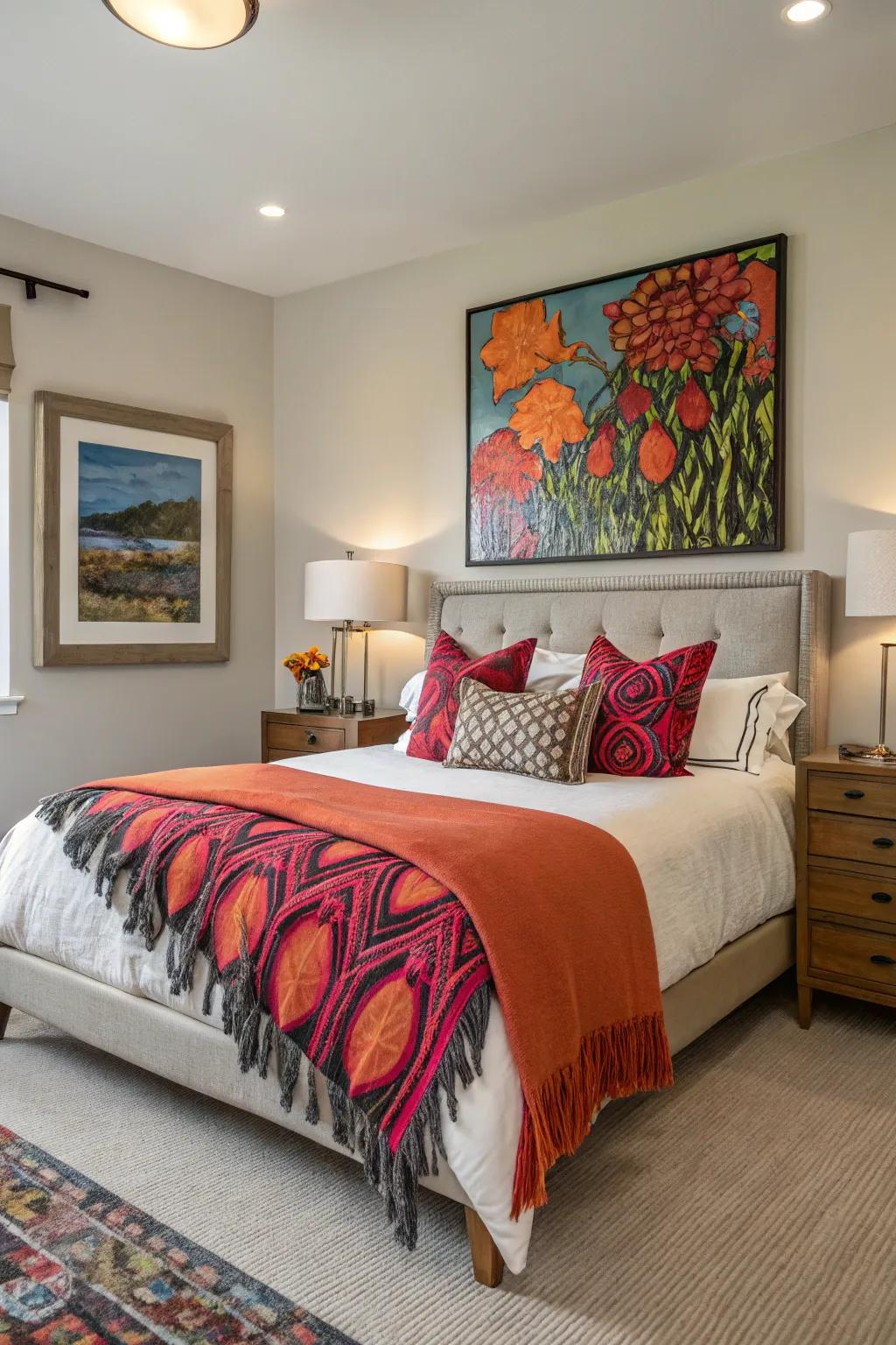 Introduce a hint of theatrics with unexpected bursts of color.
