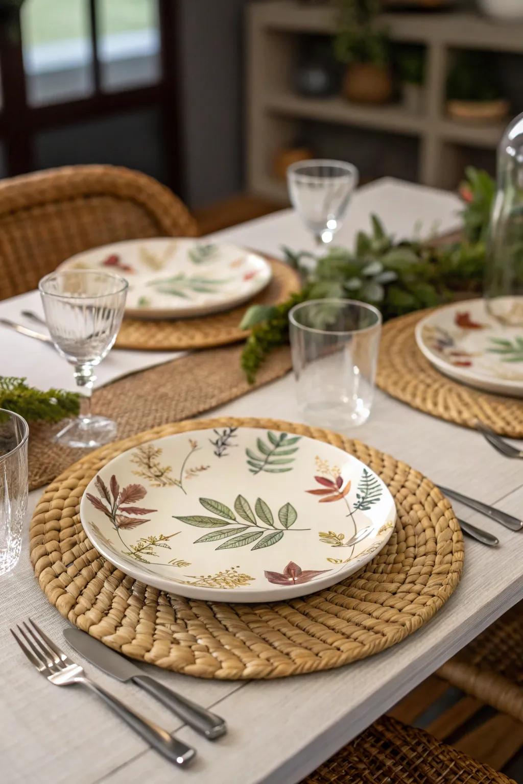 Elevate your dining experience with jungle-inspired dining arrangements.
