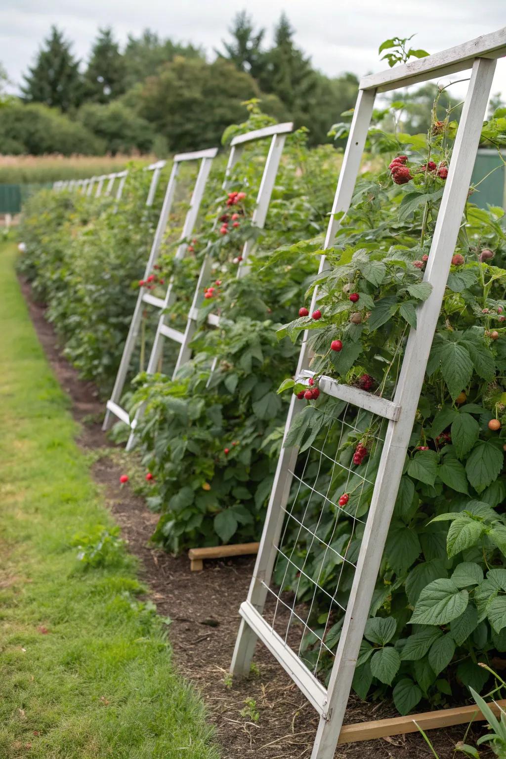 Transportable trellis sections provide flexibility for evolving garden designs.