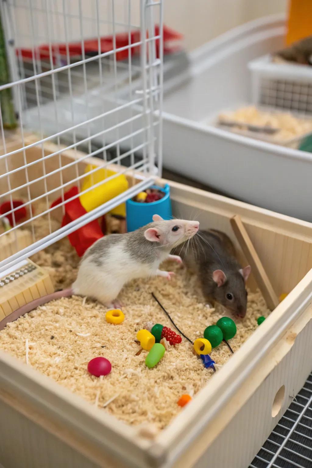 A digging box provides a natural element while stimulating their minds.