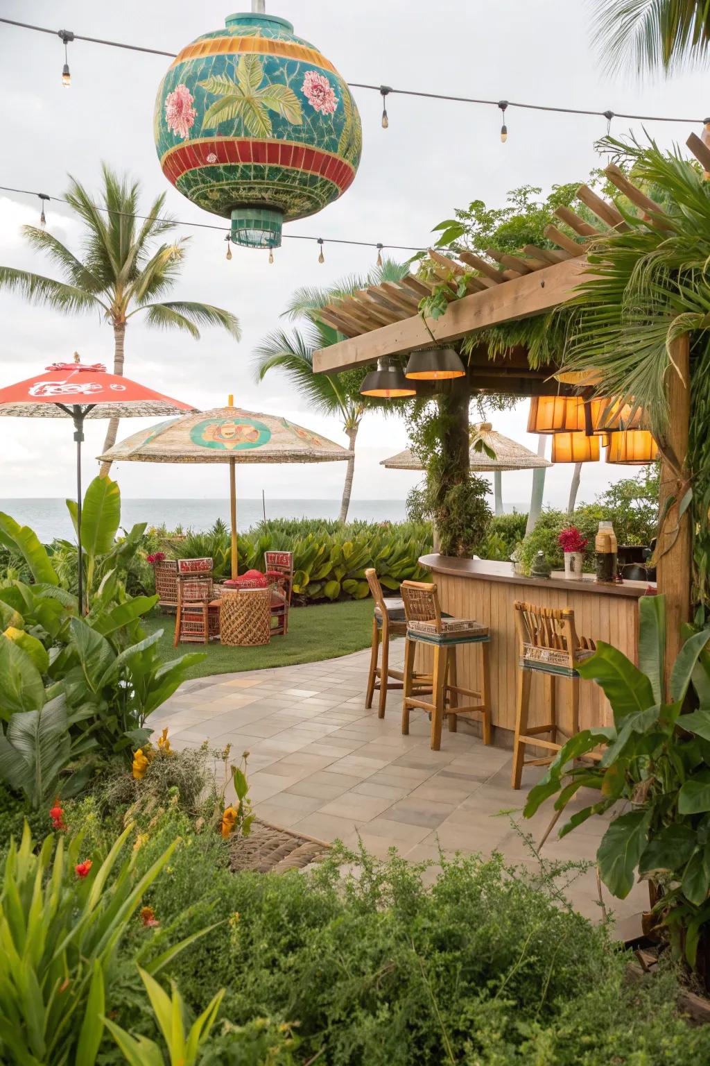 Tropical energies for a spirited and amusing patio.
