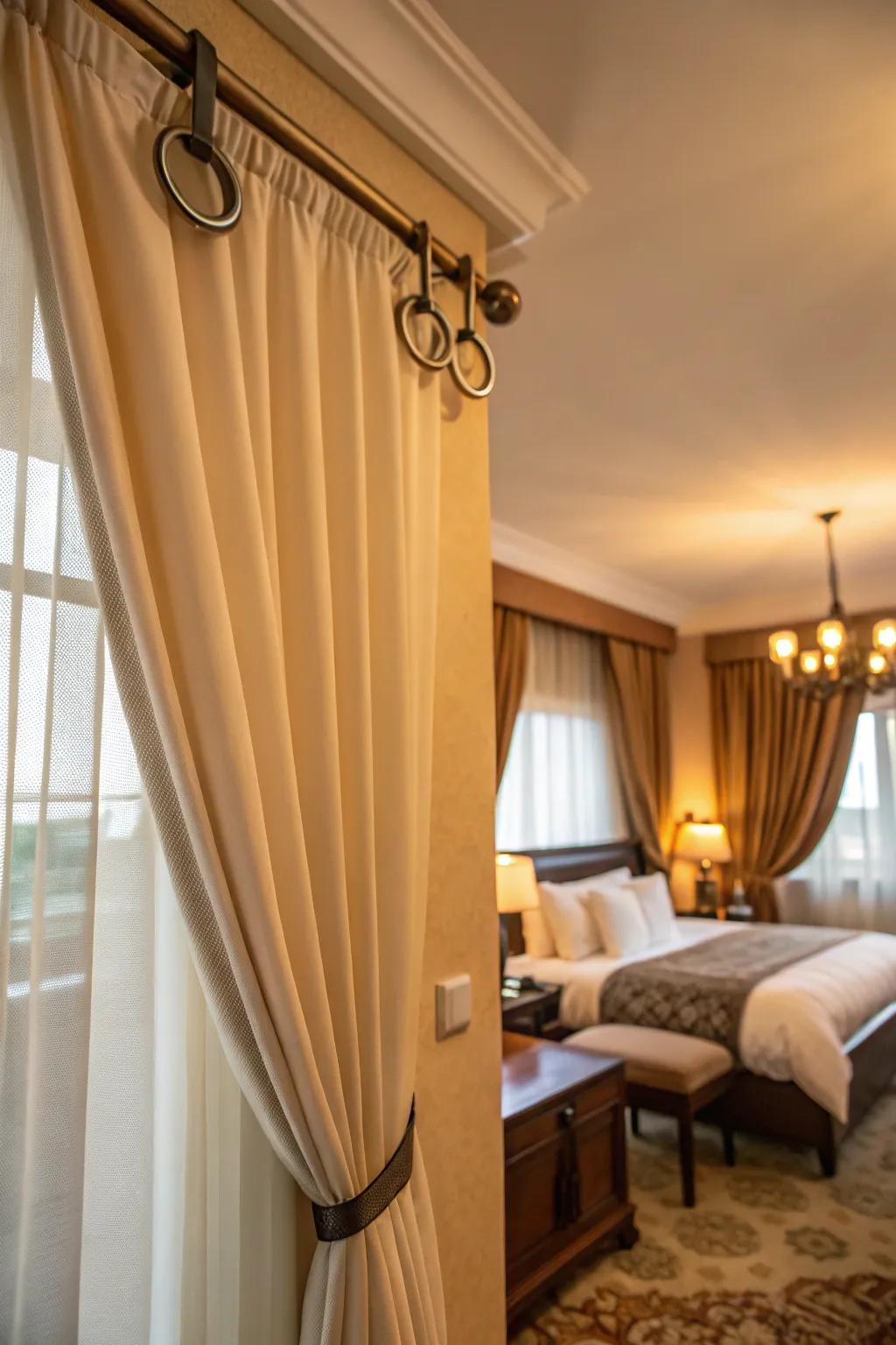 Hanging rings offer a flexible and simple curtain solution.