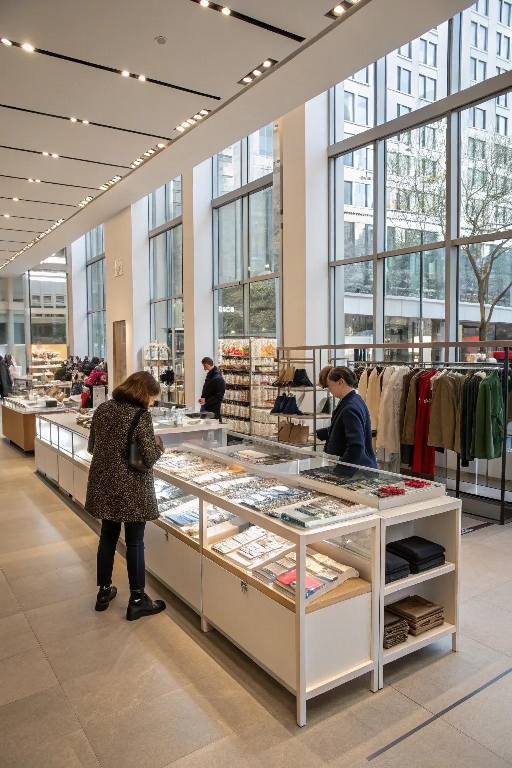Versatile displays allow for varied and ever-changing store configurations.