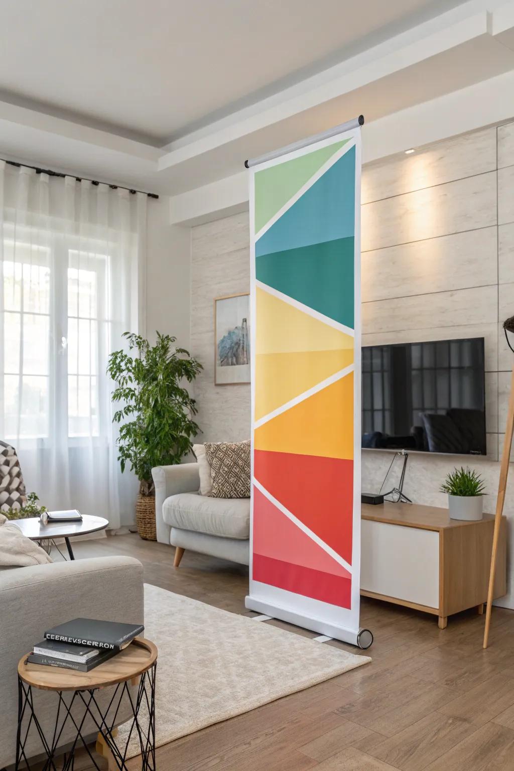 Add color blocks to make a strong design impression.