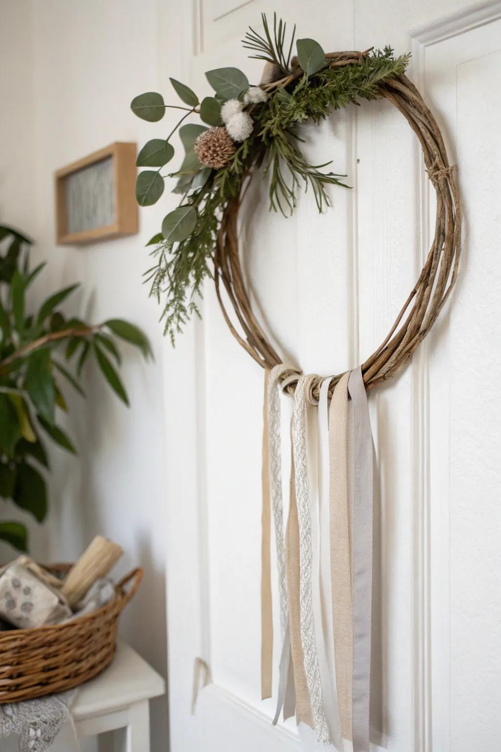 Achieve tranquility with this simple zen wreath.