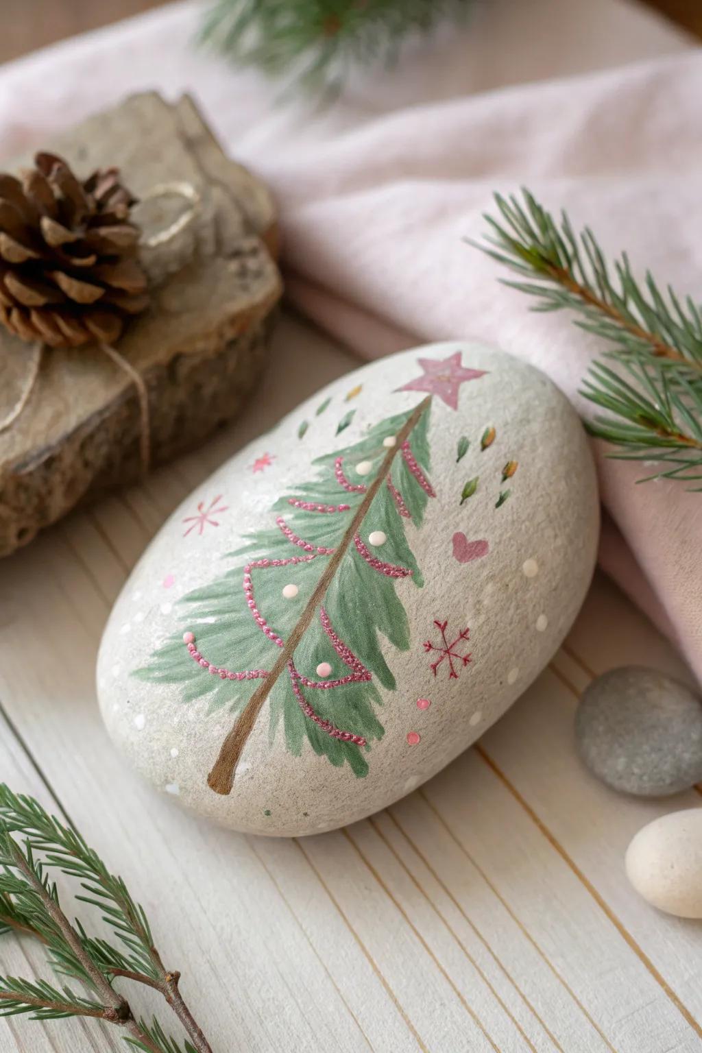 Celebrate this season through simple holiday stone art that brings festive charm and organic beauty to your house.