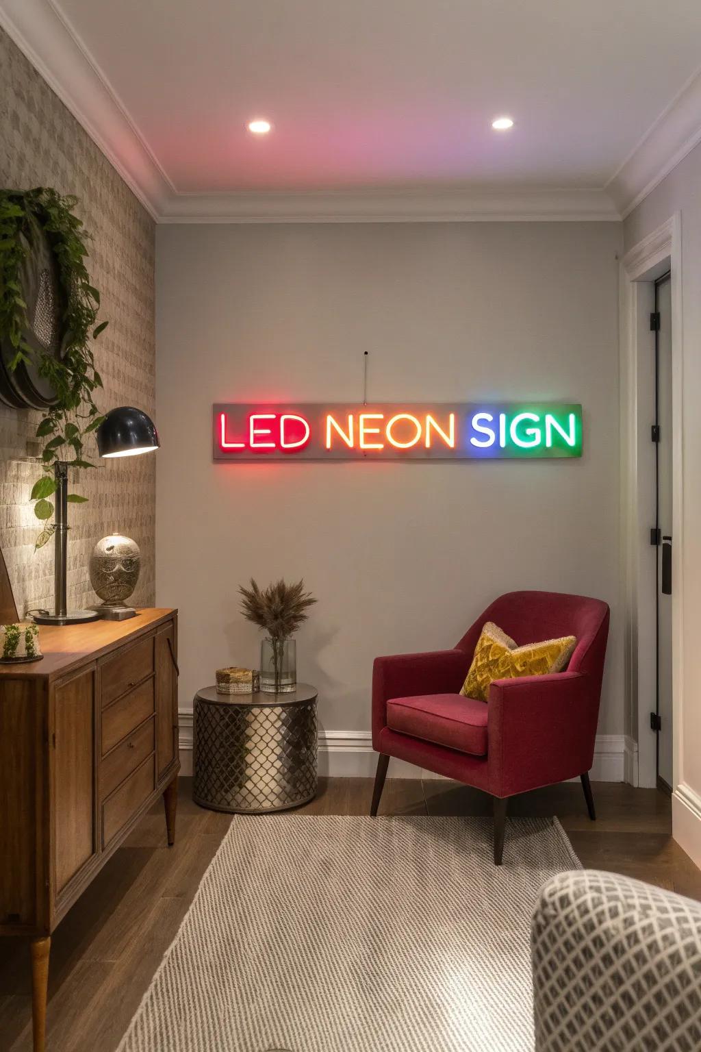 Show your character with a custom LED neon sign.