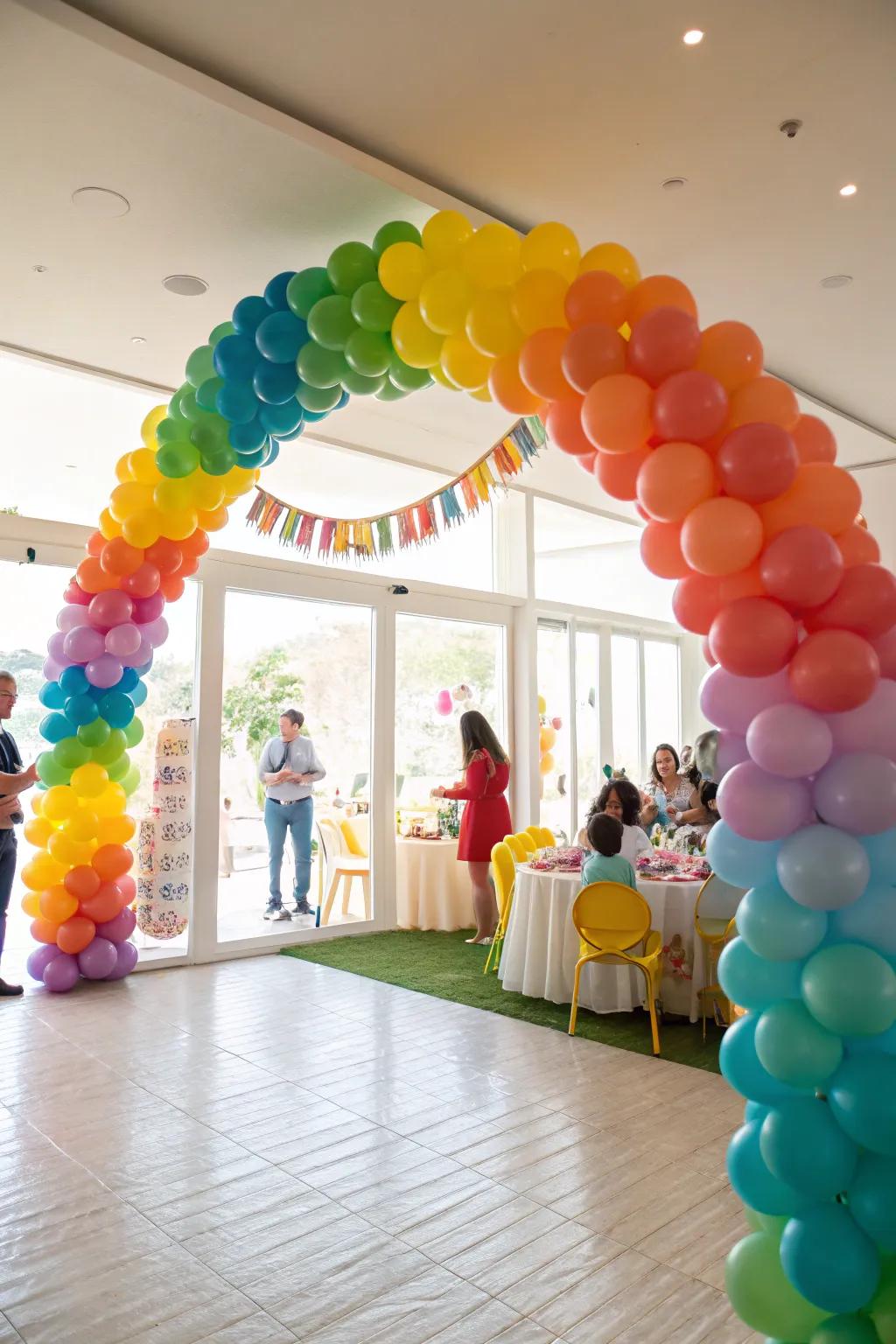 A whimsical balloon gateway, appending a playful vibe to any celebration.