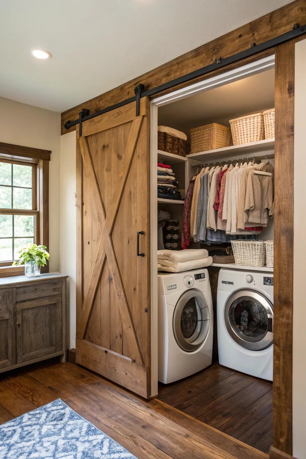 A sliding barn door delivers a memorable countryside feature.