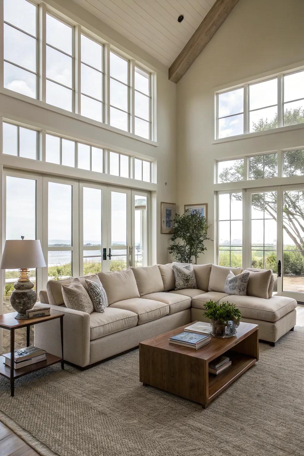 Freely positioning a sectional can define spaces and improve flow within a room.