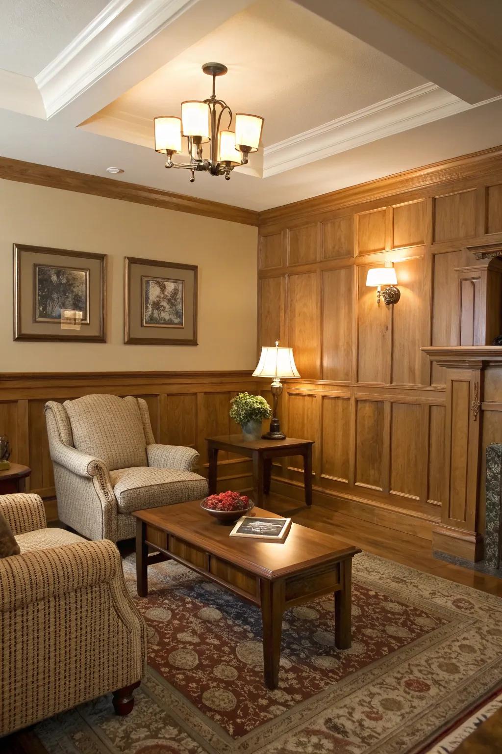 Wainscoting adds profundity and style to residing spaces.