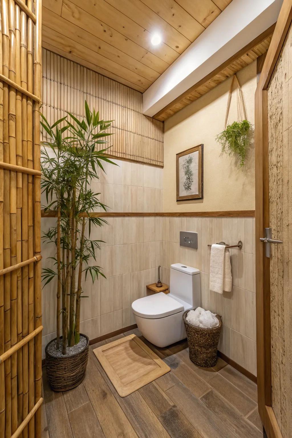 A relaxing small bathroom with a spa-like ambiance.