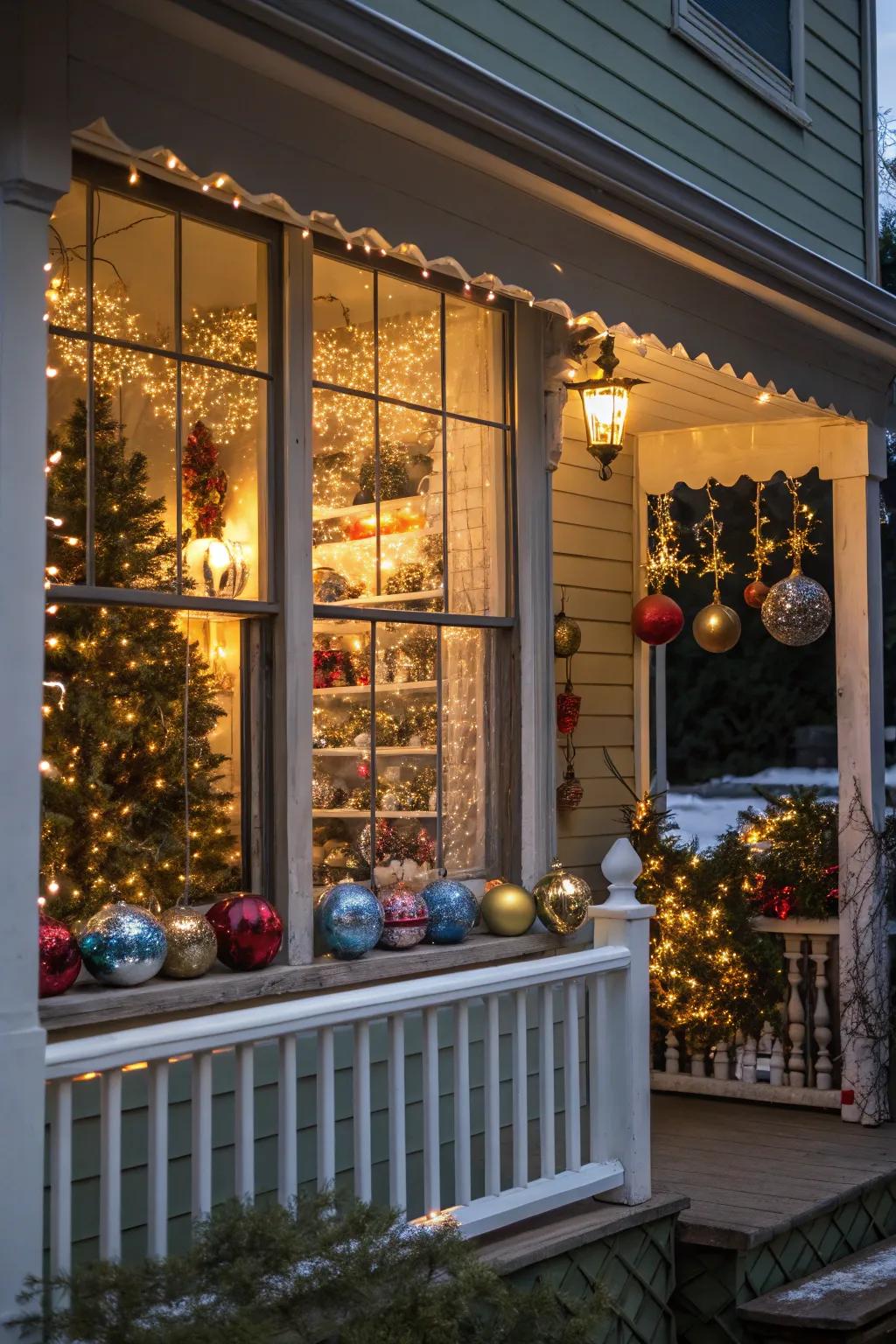 Window presentations broadcast holiday euphoria inside and out.