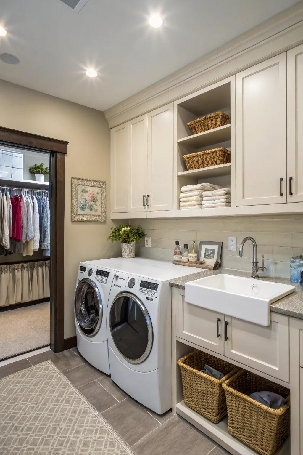 Fashion a practical sink alcove in your washing room.